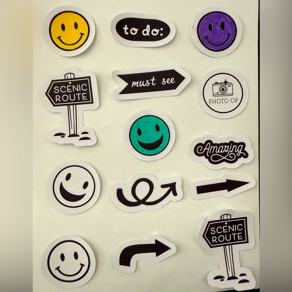 Colorful Smiley and Sign Sticker Set